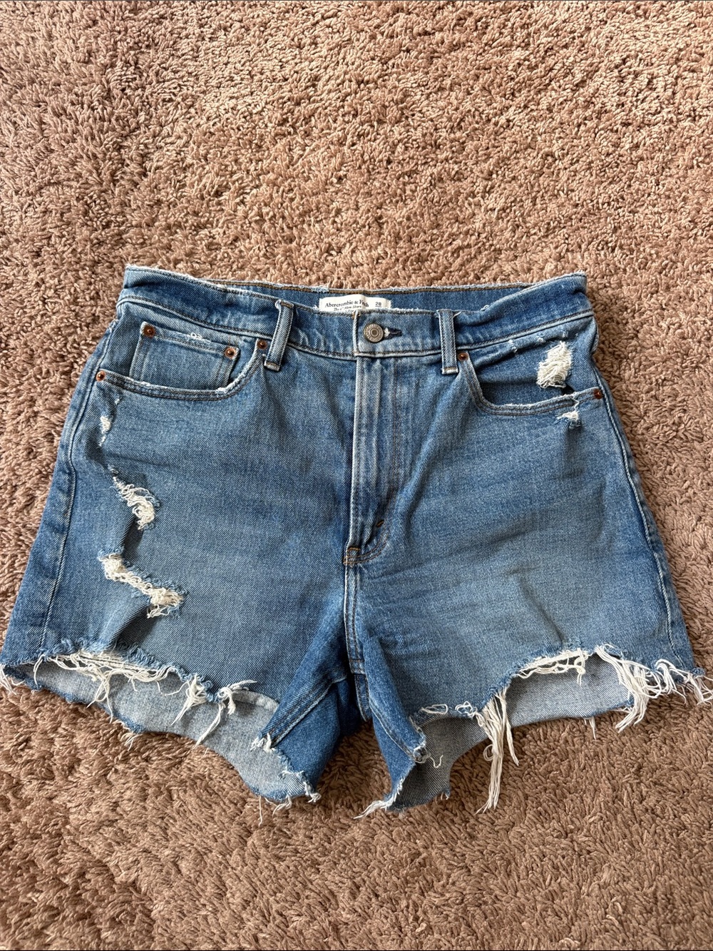 Abercrombie & Fitch Distressed Blue Denim Women’s Shorts